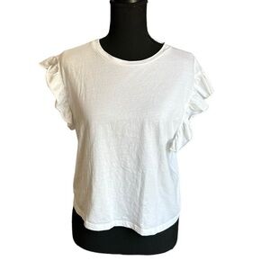 Zara Ruffle Sleeve Top Size Small